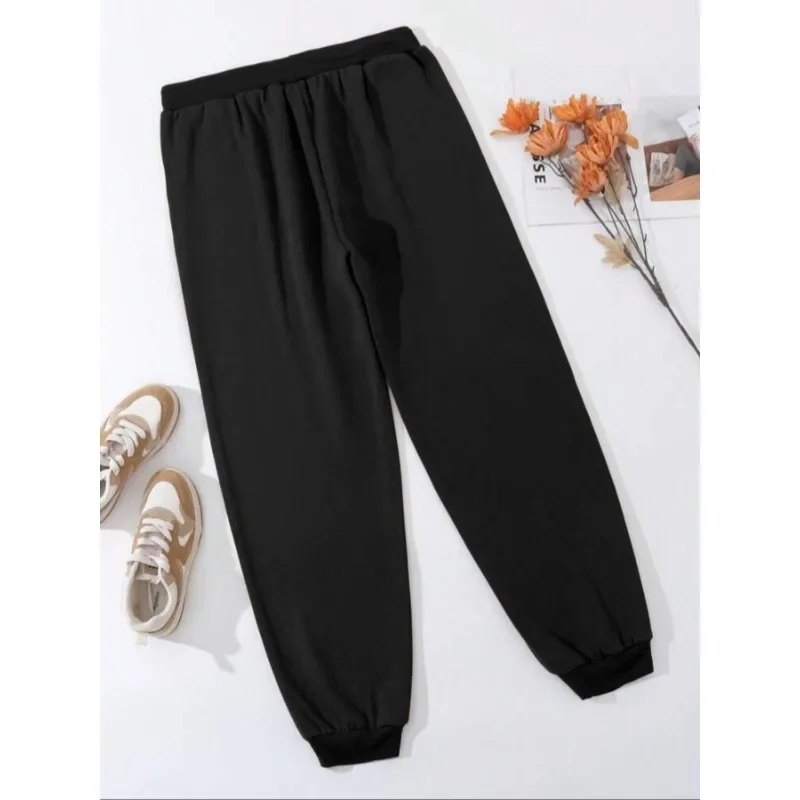 Pantalones cómodos de talla grande 1XL-5XL para mujer, informales, versátiles, de Color sólido, con cintura elástica, adecuados para ir al trabajo