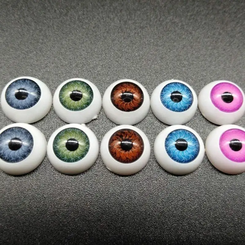 100 szt. 12mm oczy lalki z żywicy różne kolory zapasy rękodzieła lalka gałka oczna do dostosowywania modeli zabawkowych naprawa