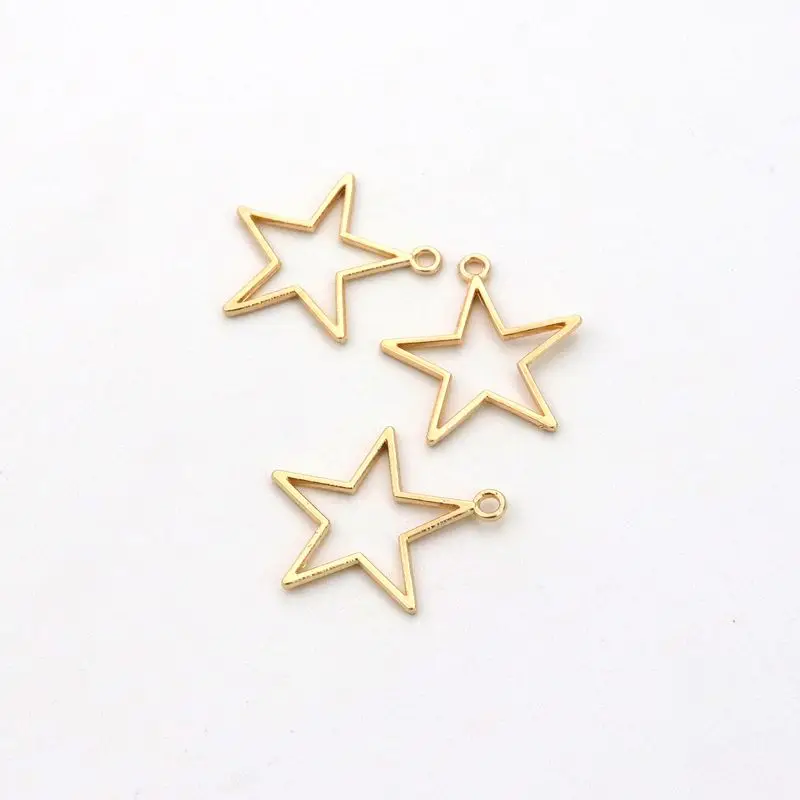 50pcs Mixed Star Moon Heart Earring Charm Metal Mold For Jewelry Making Diy Accessories Supplies Bracelet Pendant Wholesale