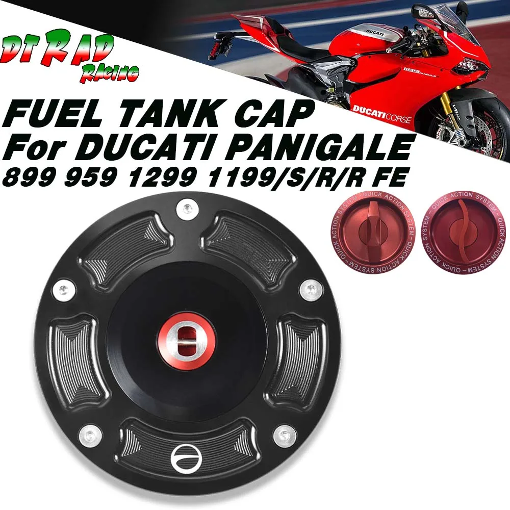 

For DUCATI PANIGALE 899 959 1199/S/R 1299 CNC Quick Gas Fuel Tank Cap Motorcycle Oil Plug With Key Locking Petrol Tank Cover