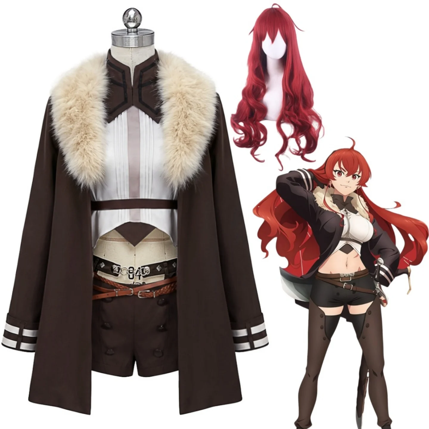 

Mushoku Tensei Eris Greyra Cosplay Costume Eris Greyra Costume Wig Outfits Halloween Party