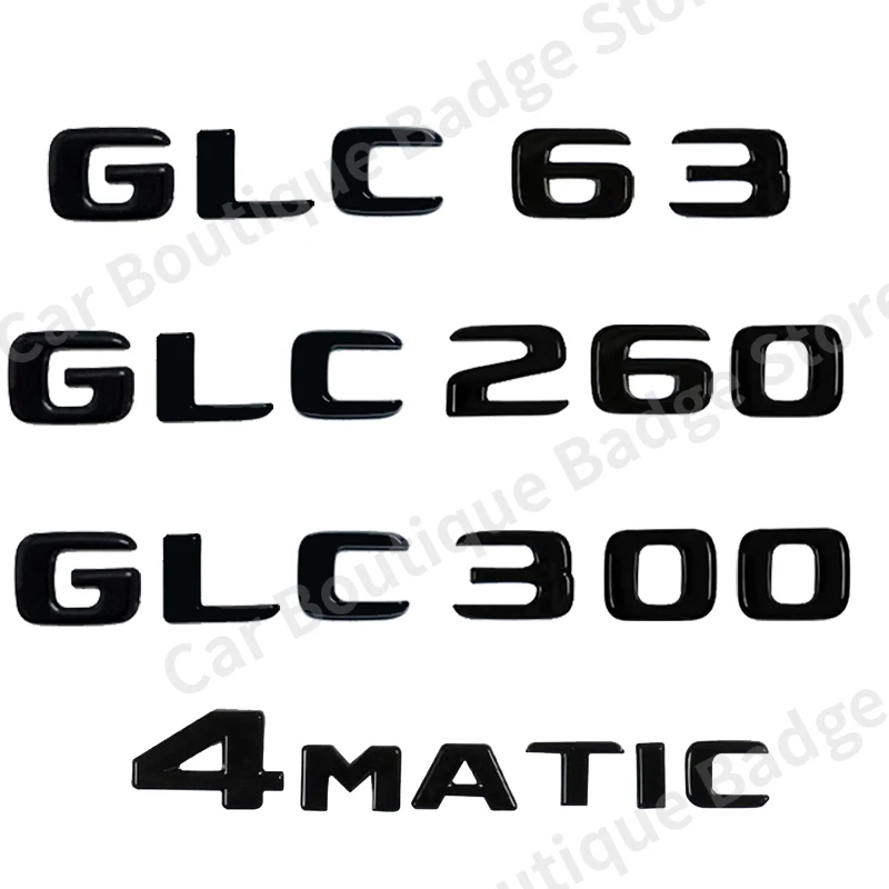 

3D ABS Car Trunk Letters Logo Badge Emblem Decals Styling Sticker For Mercedes Benz GLC Class GLC63 GLC260 GLC300 4Matic X253