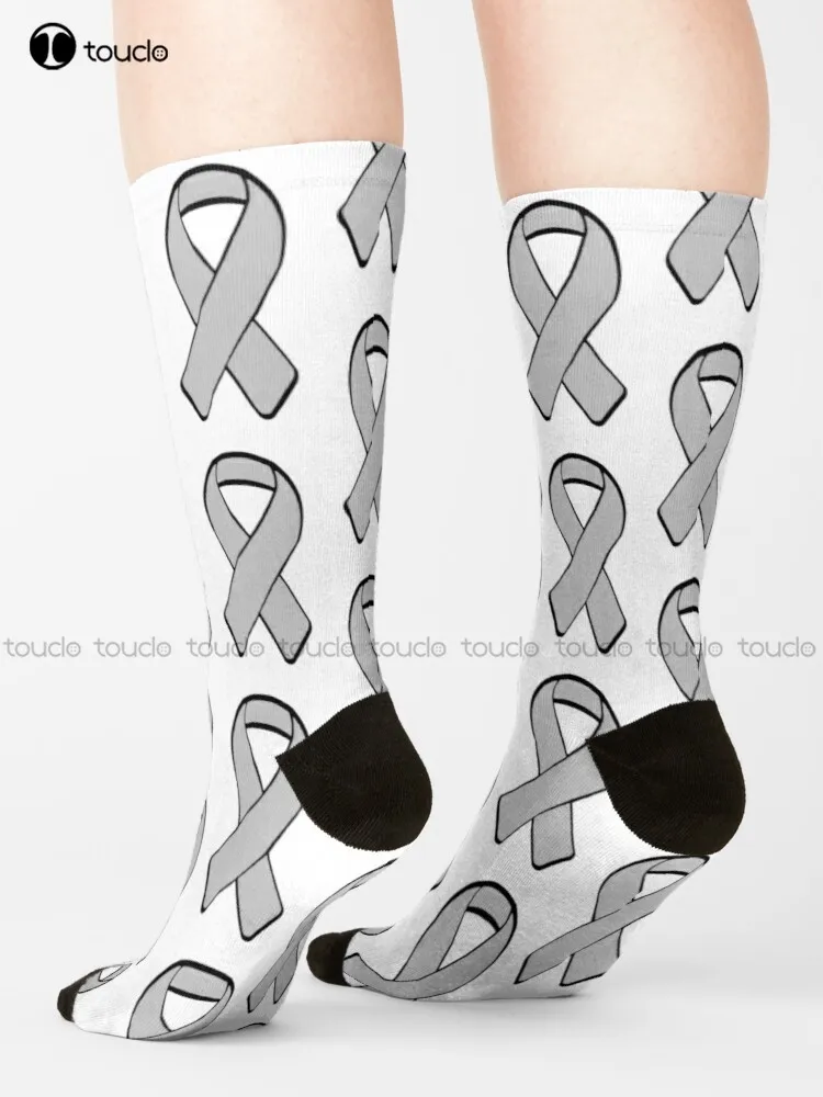 Brain Cancer Awareness Ribbon 2 Socks Yellow Socks Unisex Adult Teen Youth Socks 360° Digital Print Harajuku Streetwear Gift Art