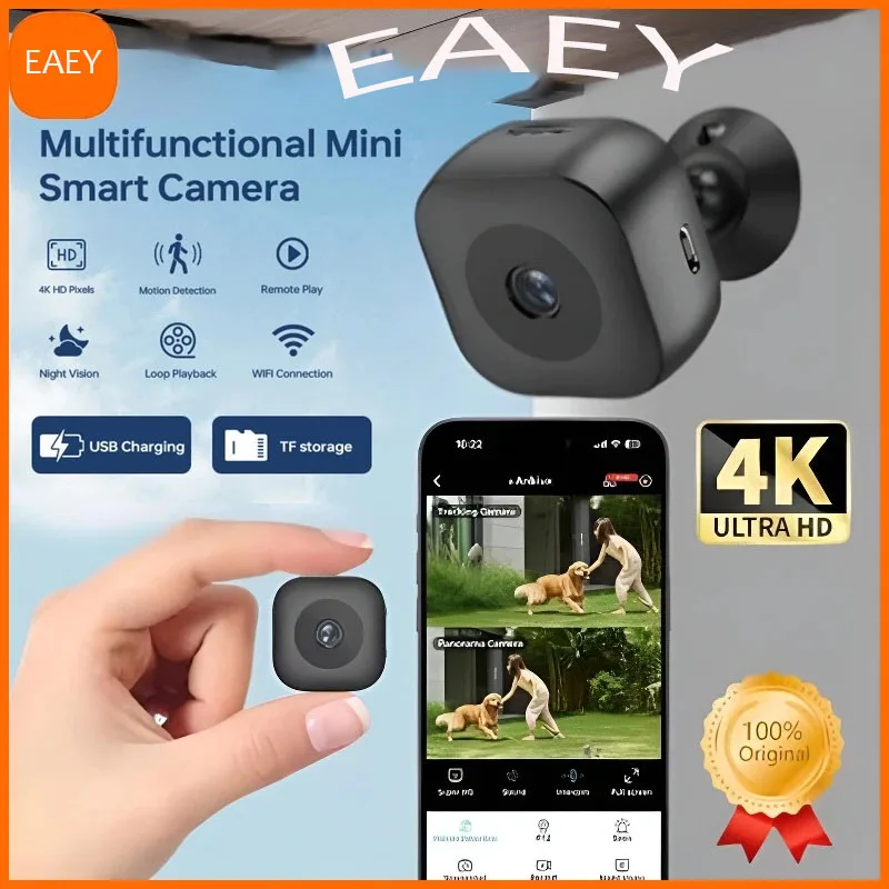 EAEY 4K Mini Security Camera Full Color Night Vision High Definition WiFi Monitor Waterproof Motion Detect Surveillance