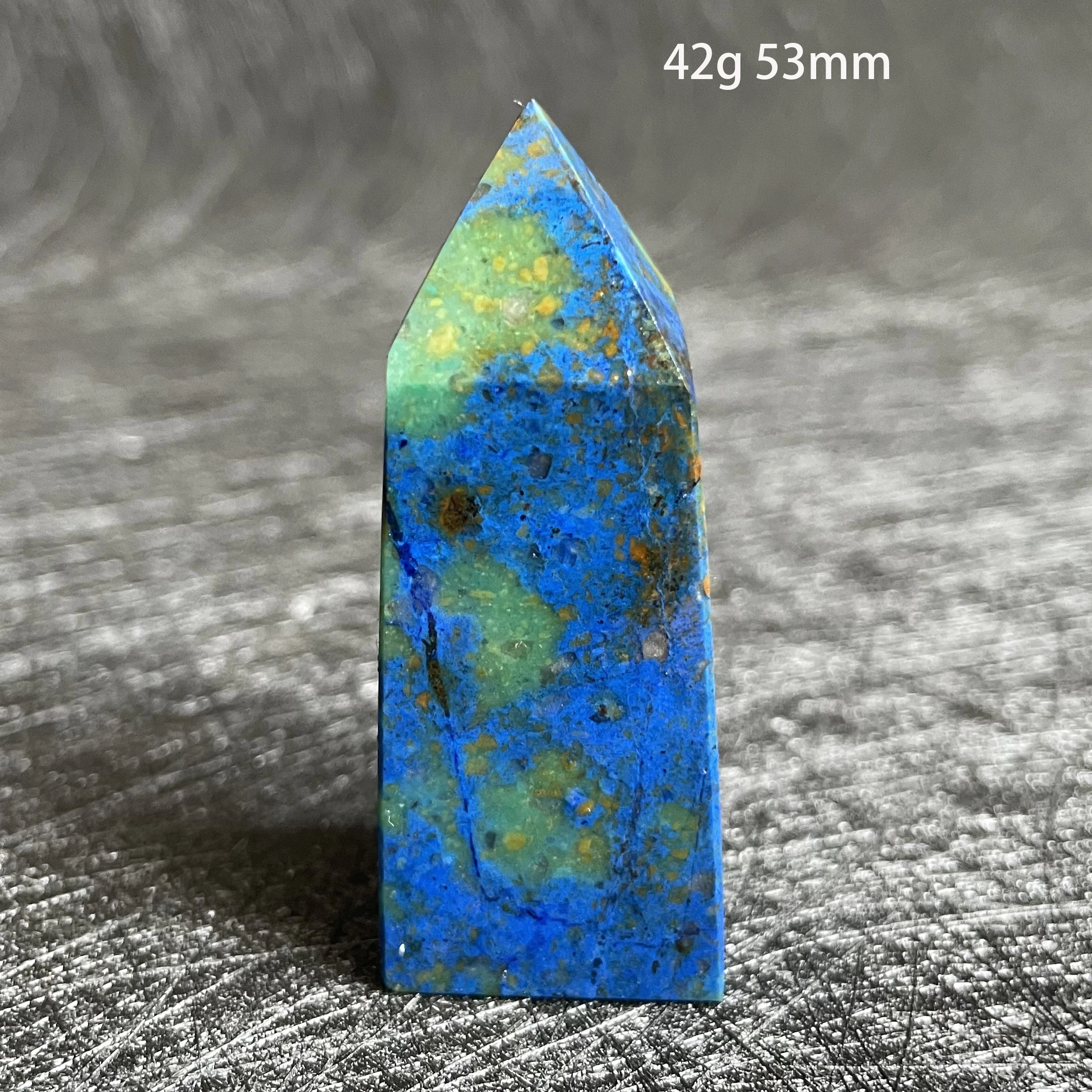 Natural Stone Azurite Malachite Tower Home Decoration Rock Crystal Wand Point Rough Polished Quartz Obelisk Healing