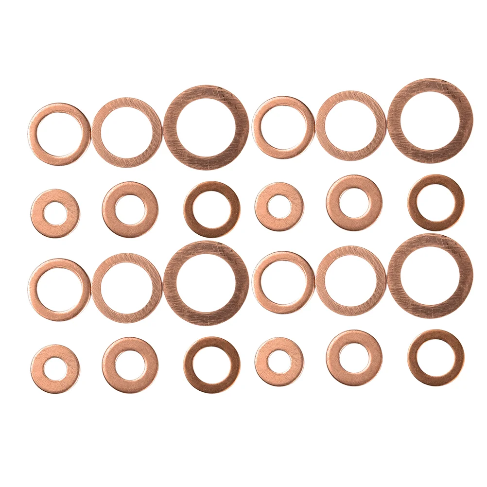 

110pcs Useful Copper Washer Copper Gasket Oil Drain Plug Gasket Oil Seal Gasket Sealing Washer