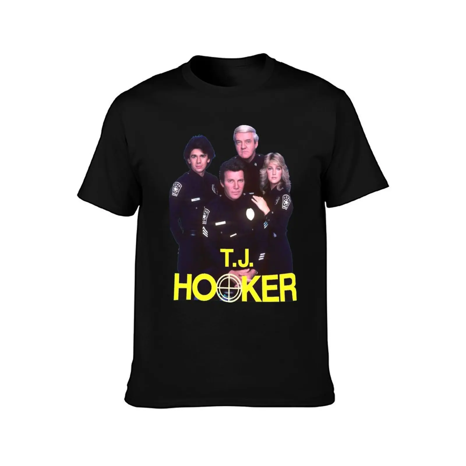 T. J. Hooker T-Shirt, Summer Casual Cotton Tee, Oversized Streetwear Tops, Vintage Graphic Print, Loose Fit Short Sleeve