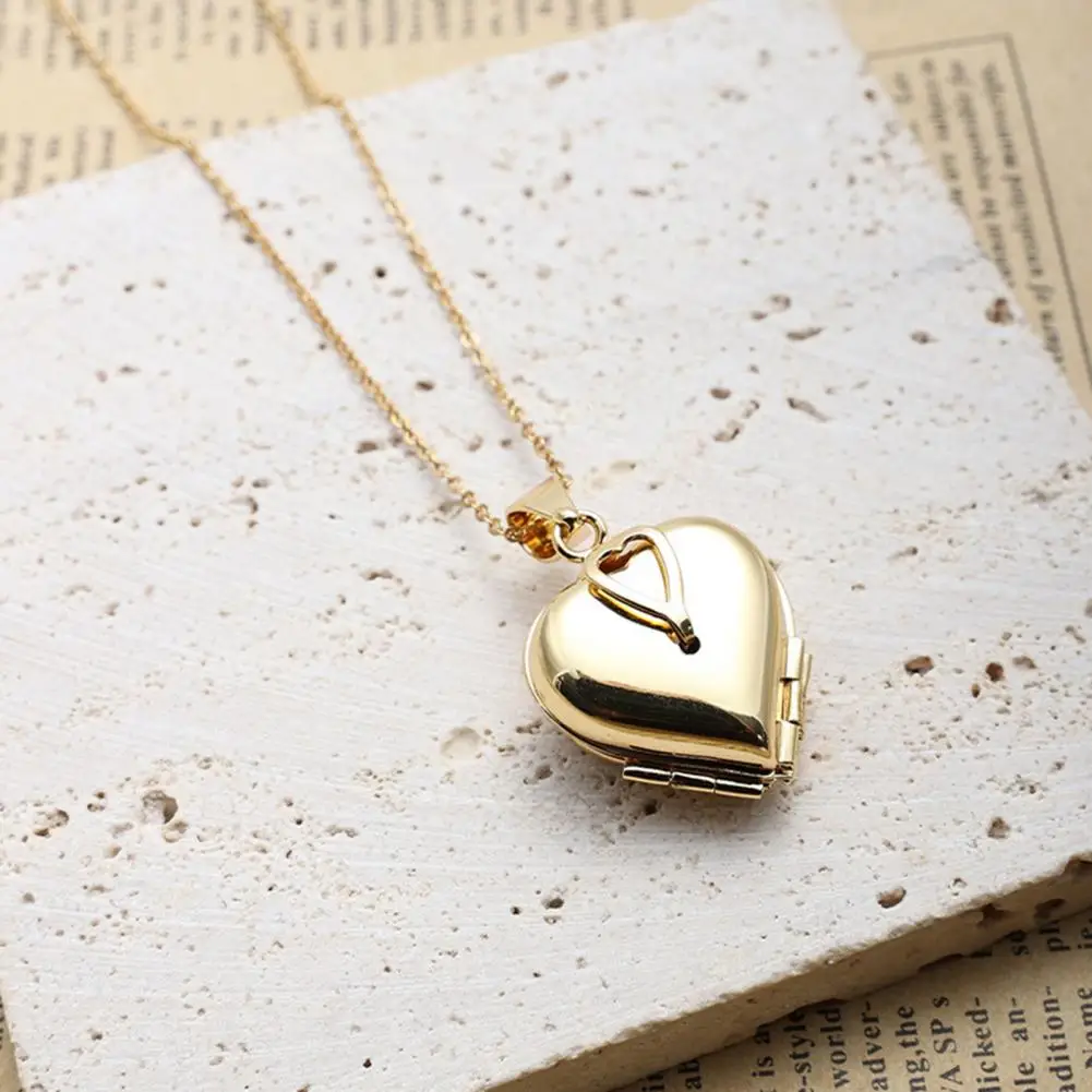 Daughter Birthday Necklace Heart-shaped Necklace with Photos Personalized Love Heart Locket Necklace with 4 Photo Holders