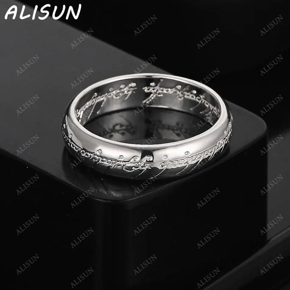 

ALISUN 925 Sterling Silver English Engraving Fine Ring For Women Men Fashion Jewelry Charm Grace Wedding Engagement Accessories
