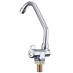 Foldable RV Faucet Rotating Single Handle Deck/Wall Mounted RV Kitchen Tap Copper Cold Water