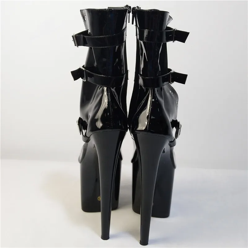 20cm high heels bridal wedding shoes evening stiletto heel 8in round toe boots high heel dress party ankle dance shoes