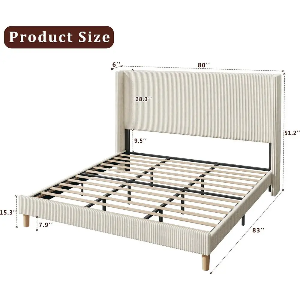 HUAHUU King Size Bed e with 51.2