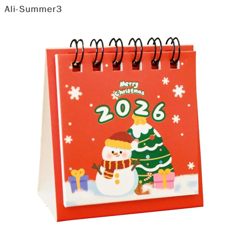

(YY)1Pc 2026 New Year Christmas Mini Desktop Calendar Portable Pocket Calendar Schedule Stationery Supplies Christmas Gifts