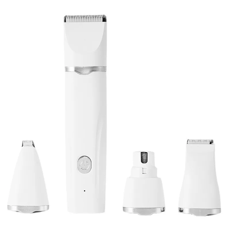 

4 in 1 Multi Functional Pet Grooming Kit Low Noise Hair Trimmer Claw Trimmer and Nail Grinder Rechargeable
