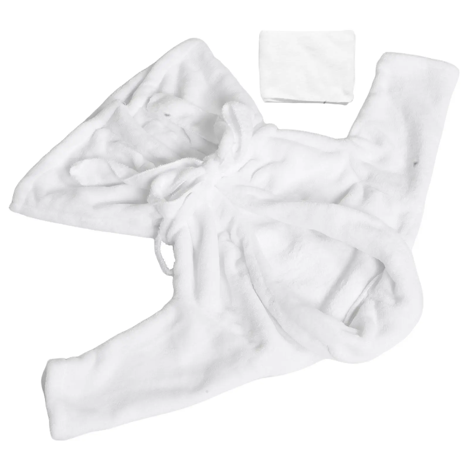 1 Juego de albornoz para niños pequeños, albornoz de invierno con capucha de lana coral suave, ropa de dormir para bebé, albornoz con pañuelo para la cabeza, 7-12 meses