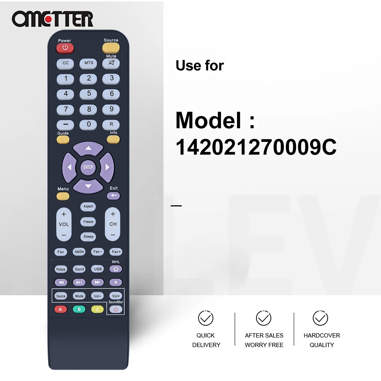 142021270009C for Sceptre 4K TV Remote Control U55Series U515 U435 U40 X40 U515CV-UMS X408BV-FHD U435CV-UMC U500CV-UMK U505CV-UM