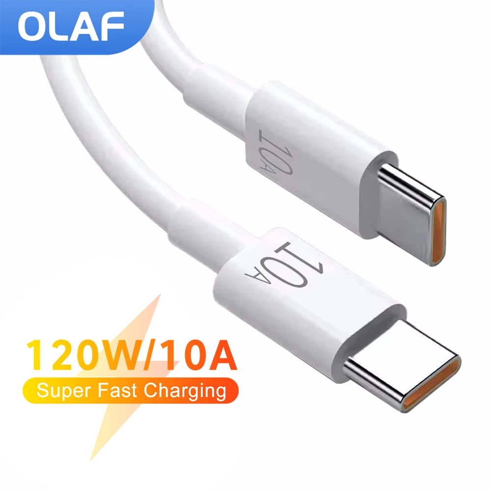 PD120W Dual Type C Data Cable 10A USB Type C Fast Charging Cable for iphone 15 Samsung Xiaomi Huawei OPPO USB C Wire Cord