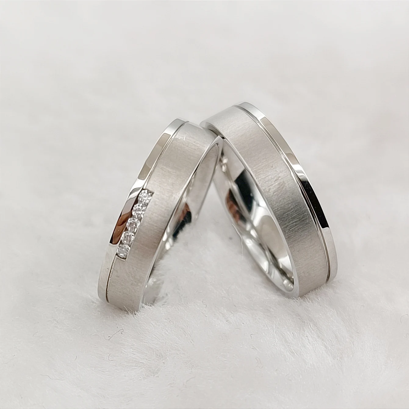 Never Fade Women and Men Wedding Rings Set for Couples Surgical Stainless Steel Jewelry Alliance