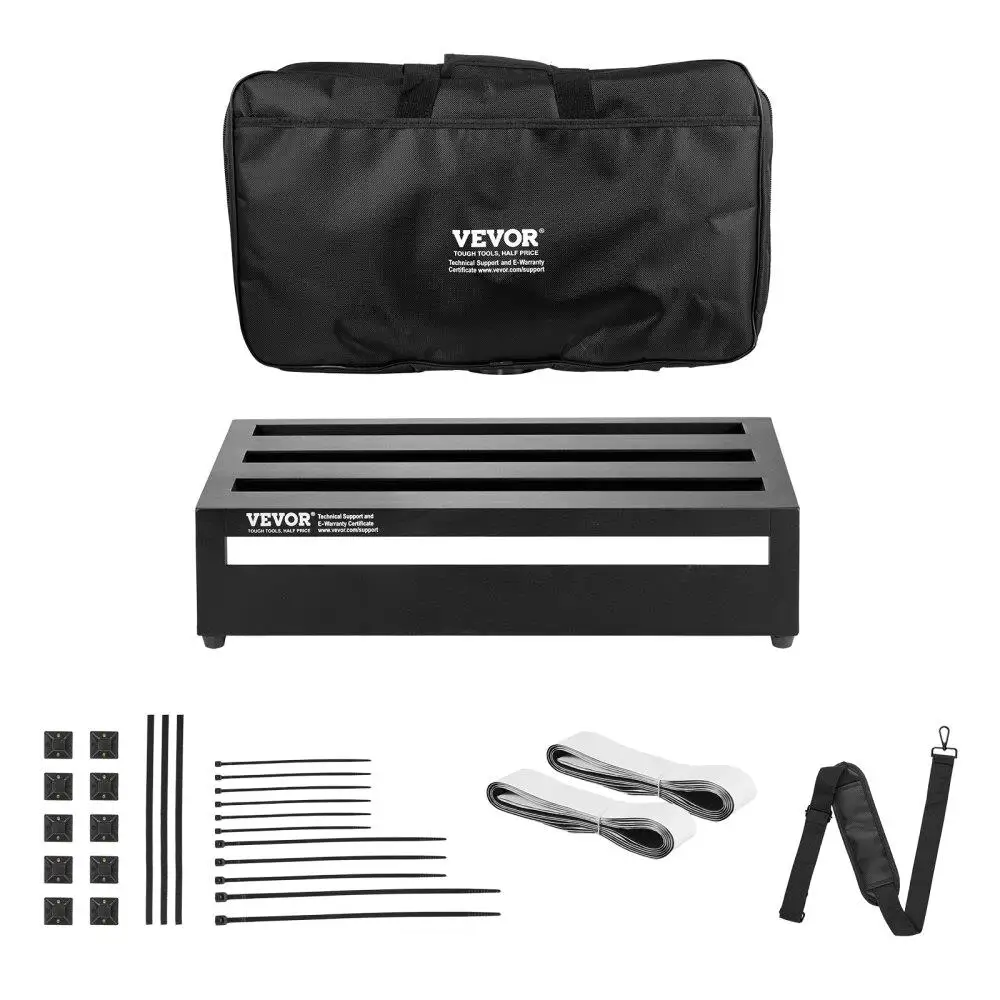 

Guitar Pedal Board Lightweight Aluminum Alloy 2.2 lbs 20x11 inches Carry Bag Strap Shoulder Strap Rolling Strips Fits