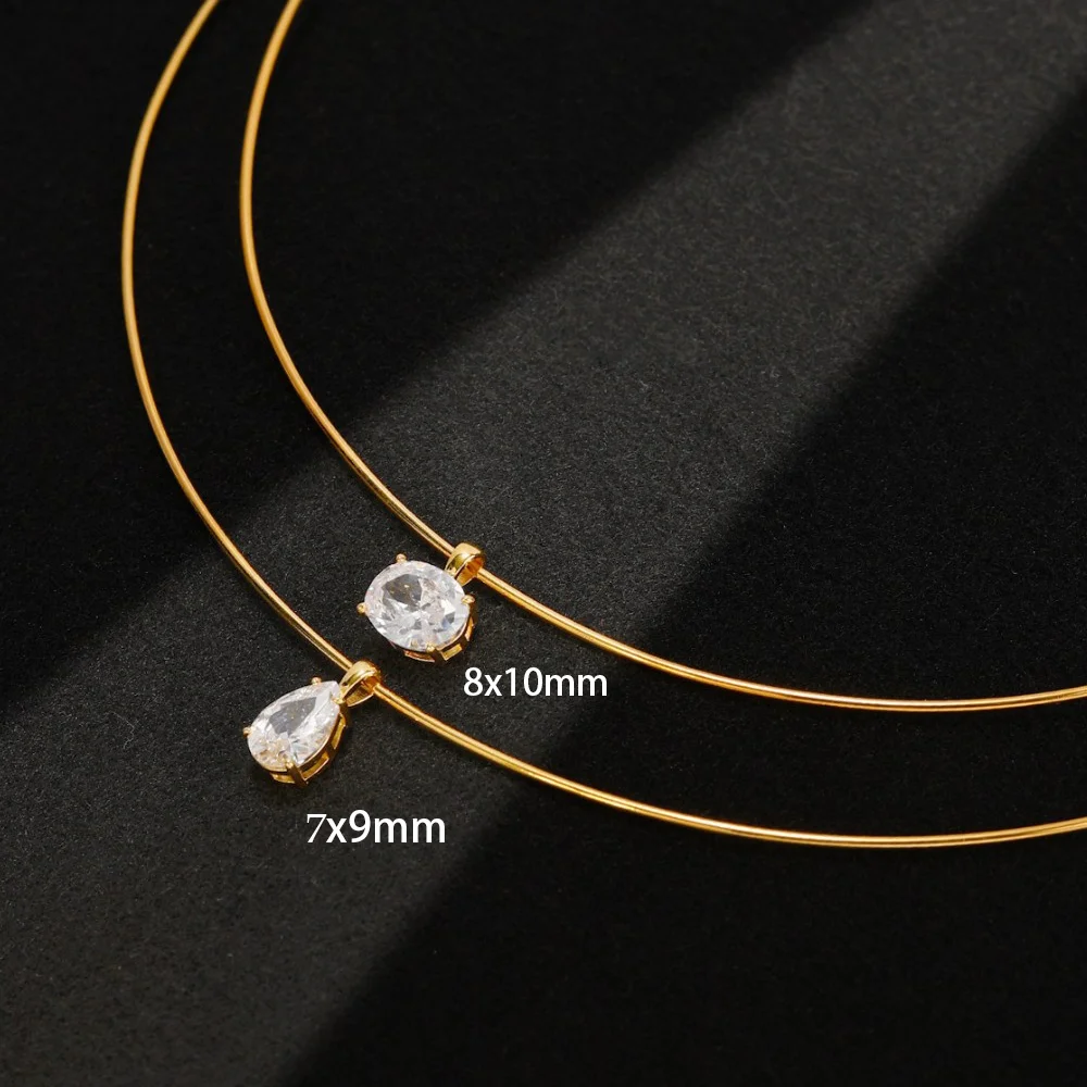 OEVAS D Color VVS Real Moissanite Solitaire Diamond Pendants Collar Necklace for Women S925 Silver Plated 18K Gold Choker Gift