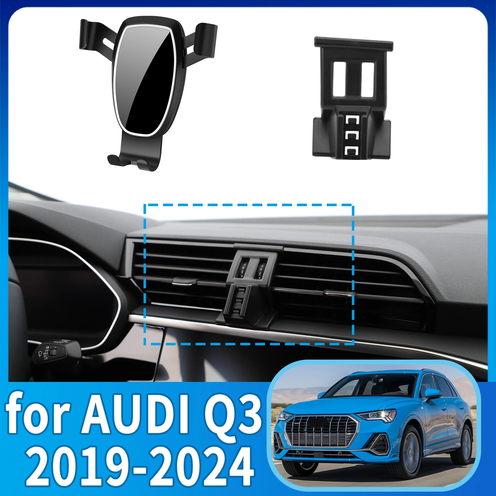 

fit for AUDI Q3 2019 2020 2021 2022 2023 2024 Anti-Shake Screen Base Phone Holder Mount Stand ​​ Dedicated Car​​ accessoires
