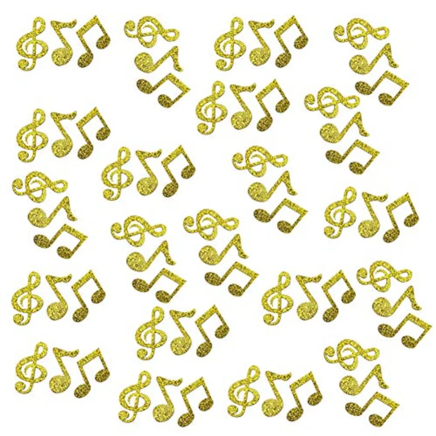 قصاصات طاولة مزدوجة الجانب لامعة للموسيقى الذهبية 100 قطعة
