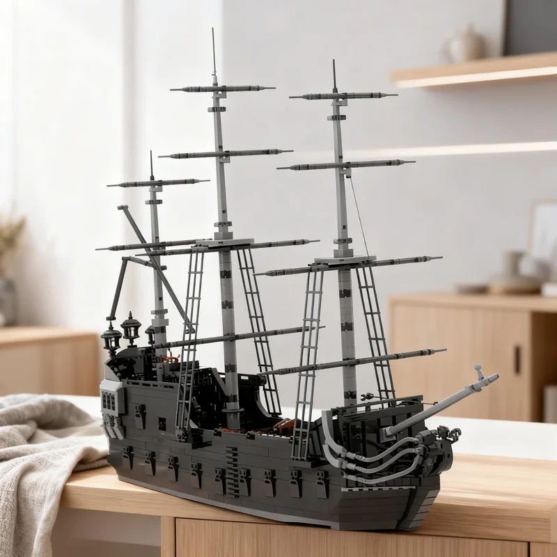

3263 деталей MOC: Конструктор «Черная Жемчужина» по мотивам Disney Pirates Caribbean, креативный подарок для самостоятельной сборки, декоративная модель премиум-класса