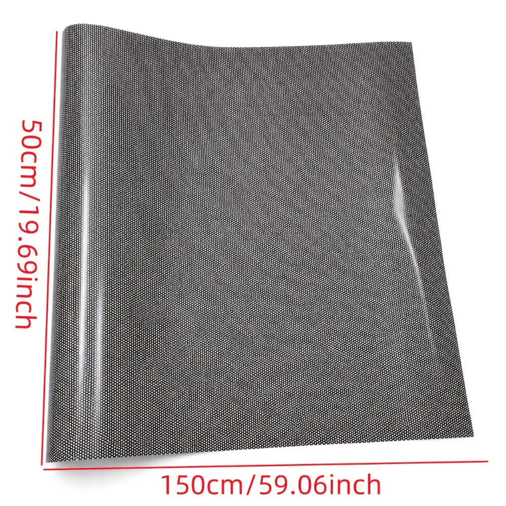 1Roll Black Perforated Vinyl Privacy Car Window Film One-Way See-Through Privacy Film Self-Adhesive for Car RV UV Protection
