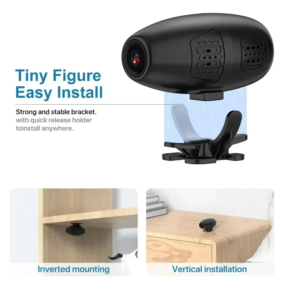 Mini telecamera di sicurezza WiFi 1080P Monitor domestico per interni alimentato a batteria senza fili AI Rilevamento umano Nanny Cam Standby ultra lungo
