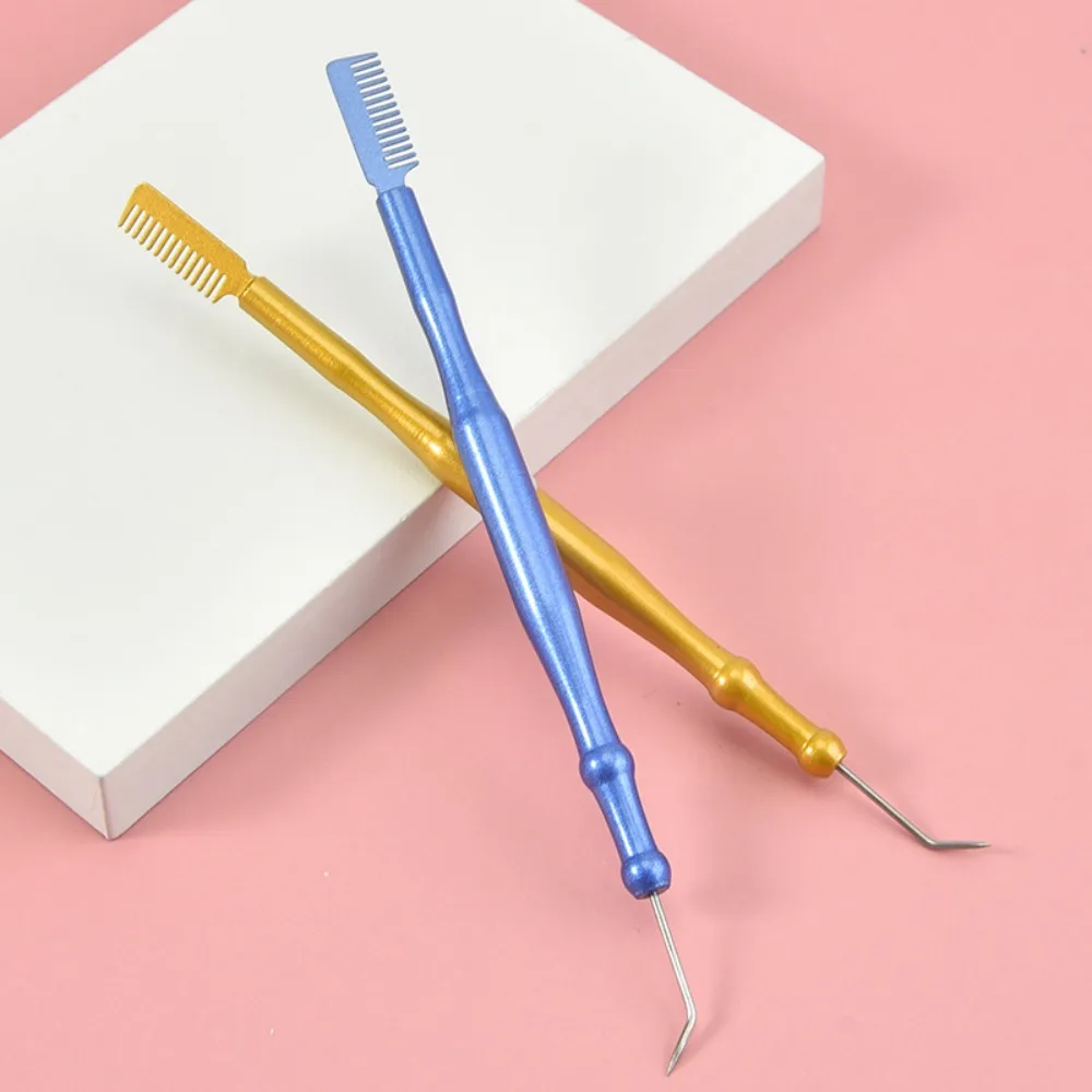 Professional Metal Eyebrow Comb 2-in-1 Eyelash Perm Lash Tool Lifting Separating Lash Pick Stick Cosmetic
