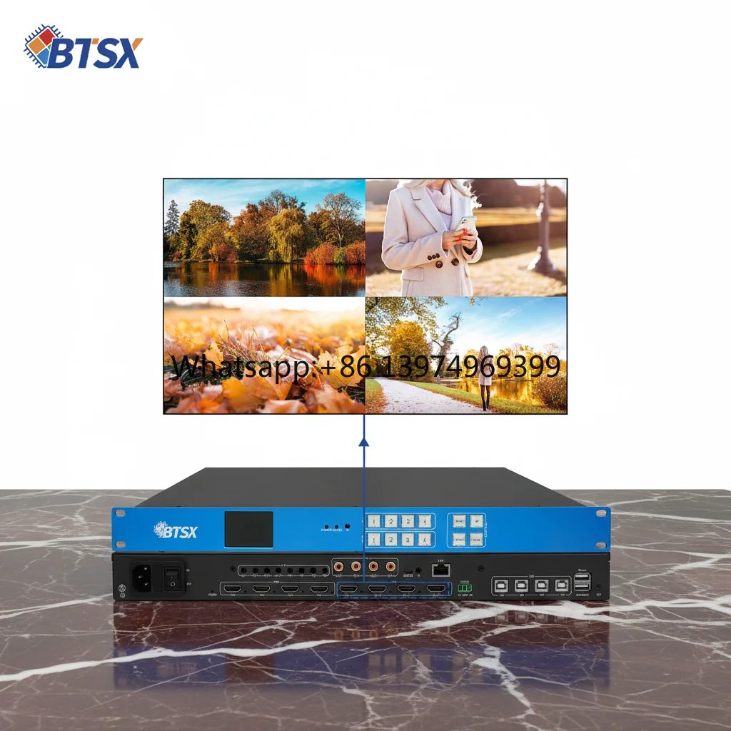 Bitvisus 1x2 3x1 4x1 Video Wall Controller 4 Input 4 Output for 1080p 4K Metal Video Wall Display Matrix 2x2 1x3 1x4 Processor