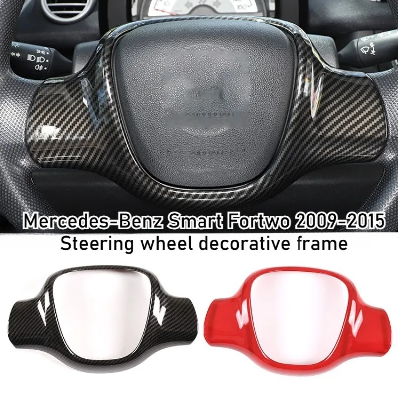 

Smart Fortwo 2009-2015 Steering Wheel Trim Cover ABS Carbon Fiber Pattern Interior Decoration Auto Styling Accessories Parts