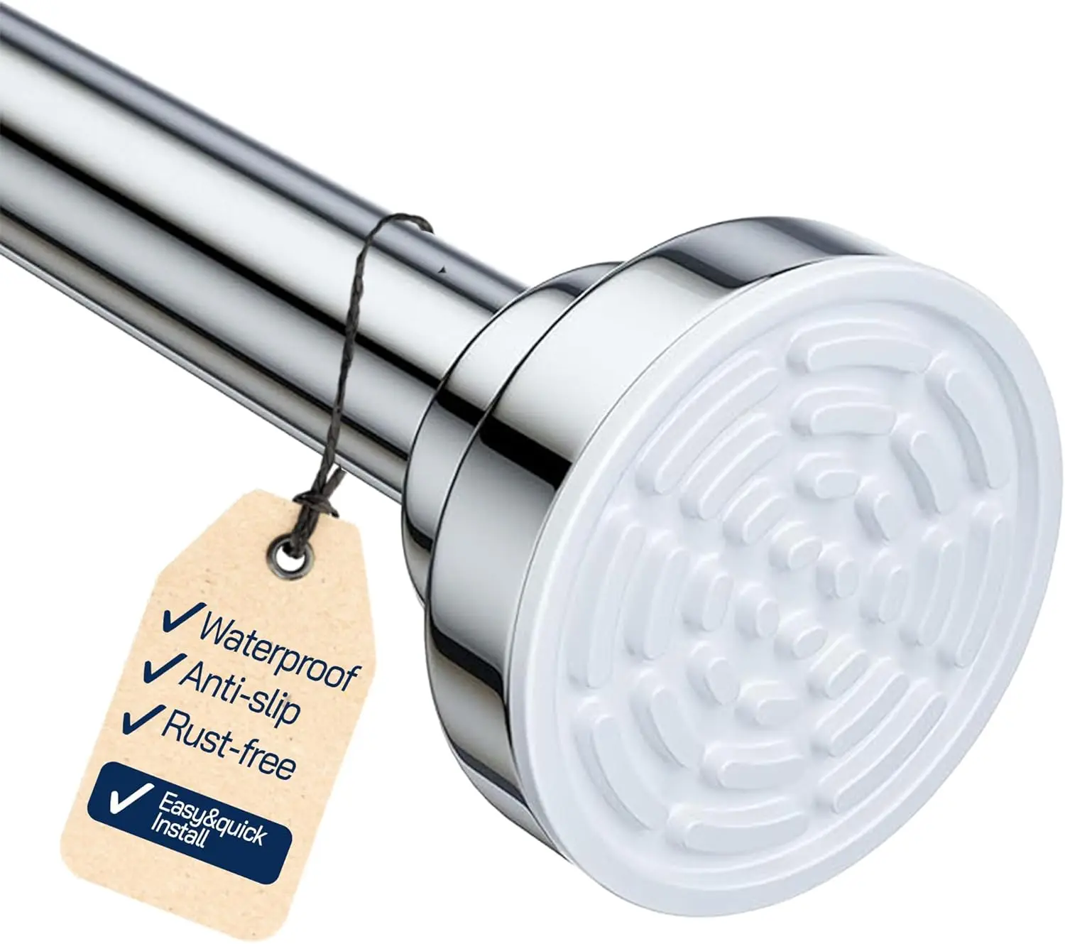 

Tension Shower Curtain Rod 26-78 Inches No Drill, Heavy Duty Stainless Steel, Non-Slip Telescopic for Bathroom Closet Window