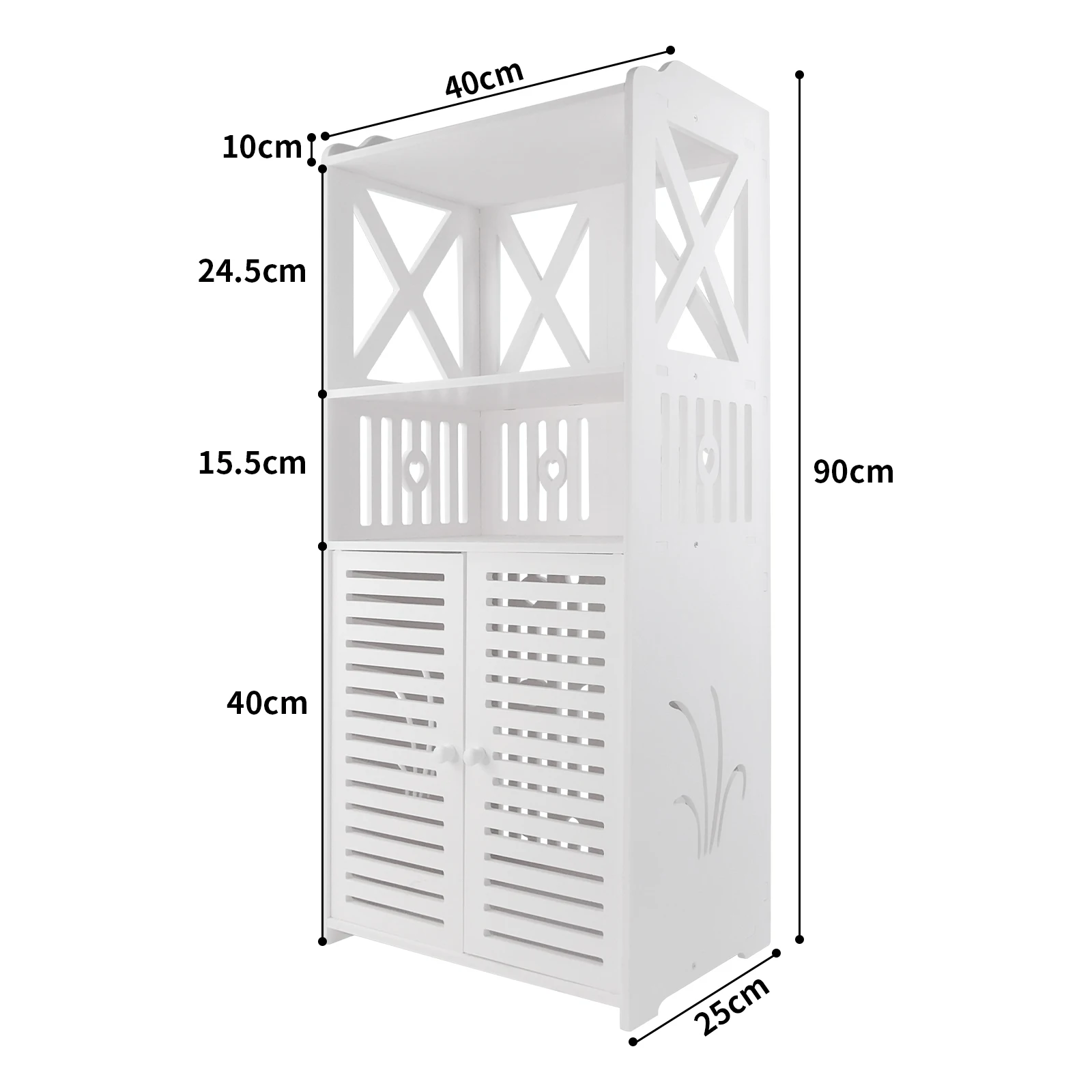 Badezimmer bodens chrank, wasserdichte freistehende Badezimmer aufbewahrung einheit mit täglicher Schicht und Schrank doppeltür, 3-stufiges PVC