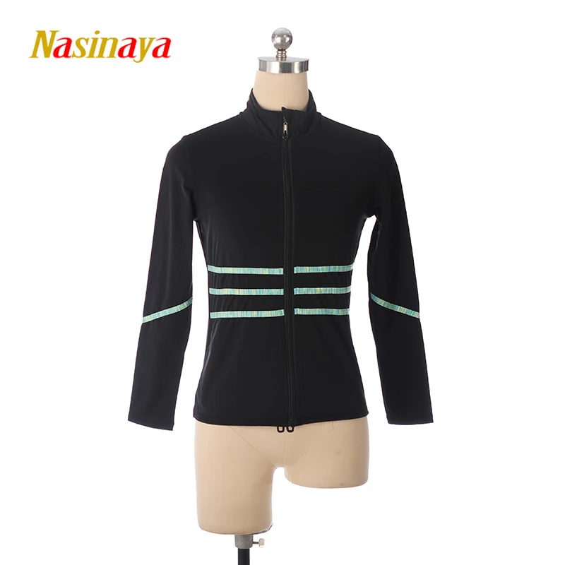 

Figure Skating Competition Training Suit Jacket Women's Rhythmic Gymnastics Zipper Top Patinaje Dance Suit Blue Pink