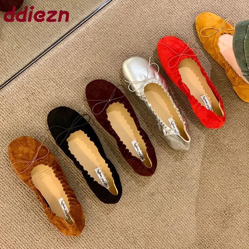 

Модные женские туфли без шнуровки на плоской подошве, мягкая повседневная женская обувь с узлом-бабочкой, женская обувь на плоской подошве с круглым носком, новая обувь