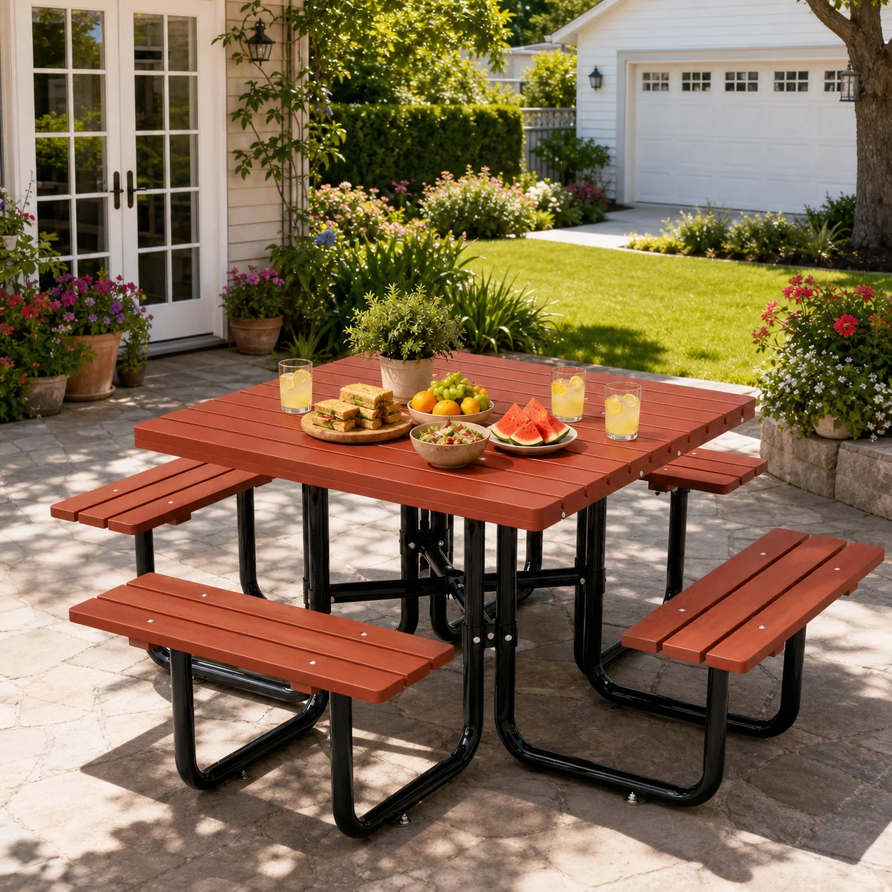Outdoor Furniture On Sale - 882 LBS Weight Capacity Square Picnic