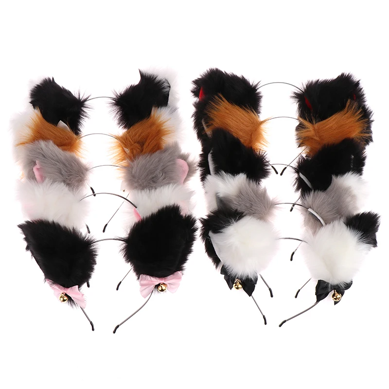 Animal Cute Cat Ears Halloween Headband Women Kawaii Anime Hair Hoop Halloween Cosplay Party Costume Hair Accessories