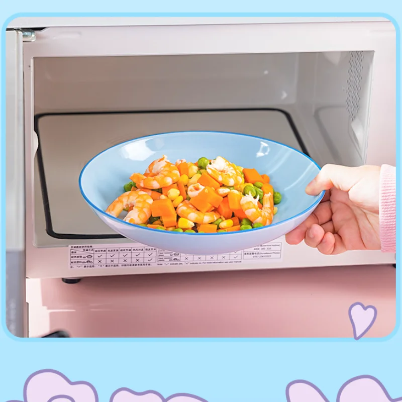 

Тарелка Sanrio Hello Kitty Cinnamoroll, милая бытовая керамика, кухонная красивая тарелка, детская вращающаяся рисовая тарелка, новая