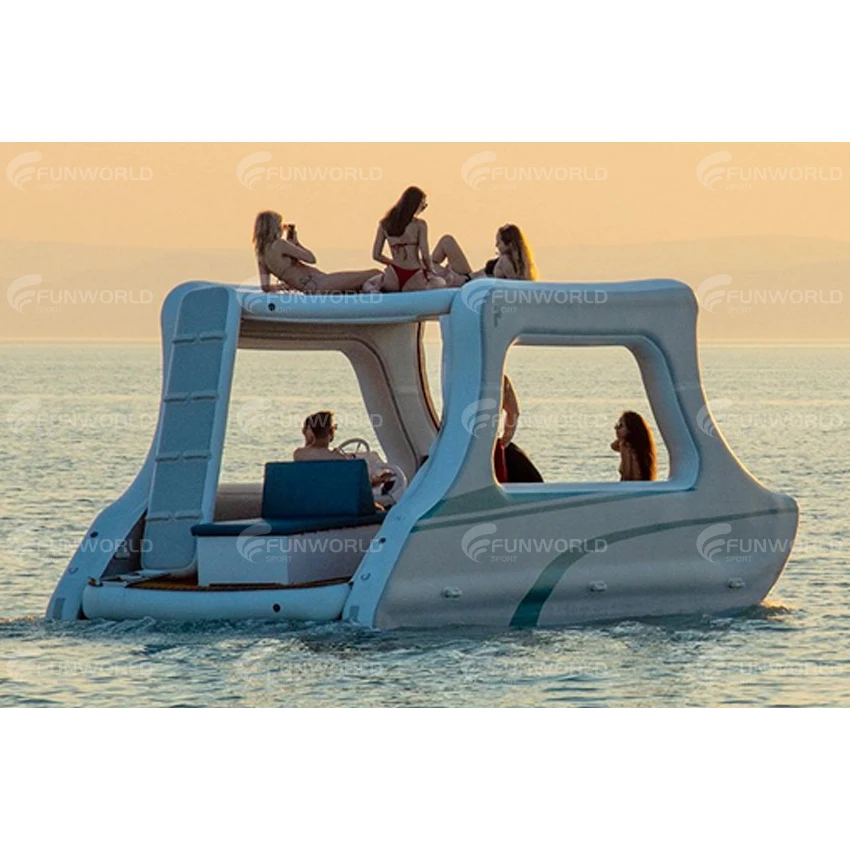 【La più venduta】 Barca elettrica gonfiabile per yacht di grandi dimensioni per 4-8 persone Barca elettrica gonfiabile con pontone da pavimento antiscivolo Navi per pesci