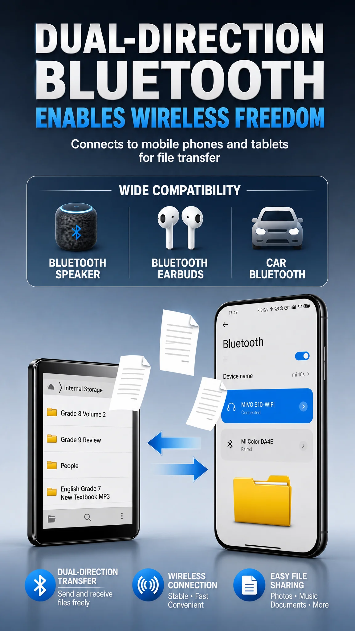 Mini MP3-Player Android 2,8'' IPS Touchscreen 8-Kern 2GB 16GB 256GB TF WLAN Bluetooth MP4 Online-Musikwiedergabe Aufnahme Wecker für Schüler – Detail 6