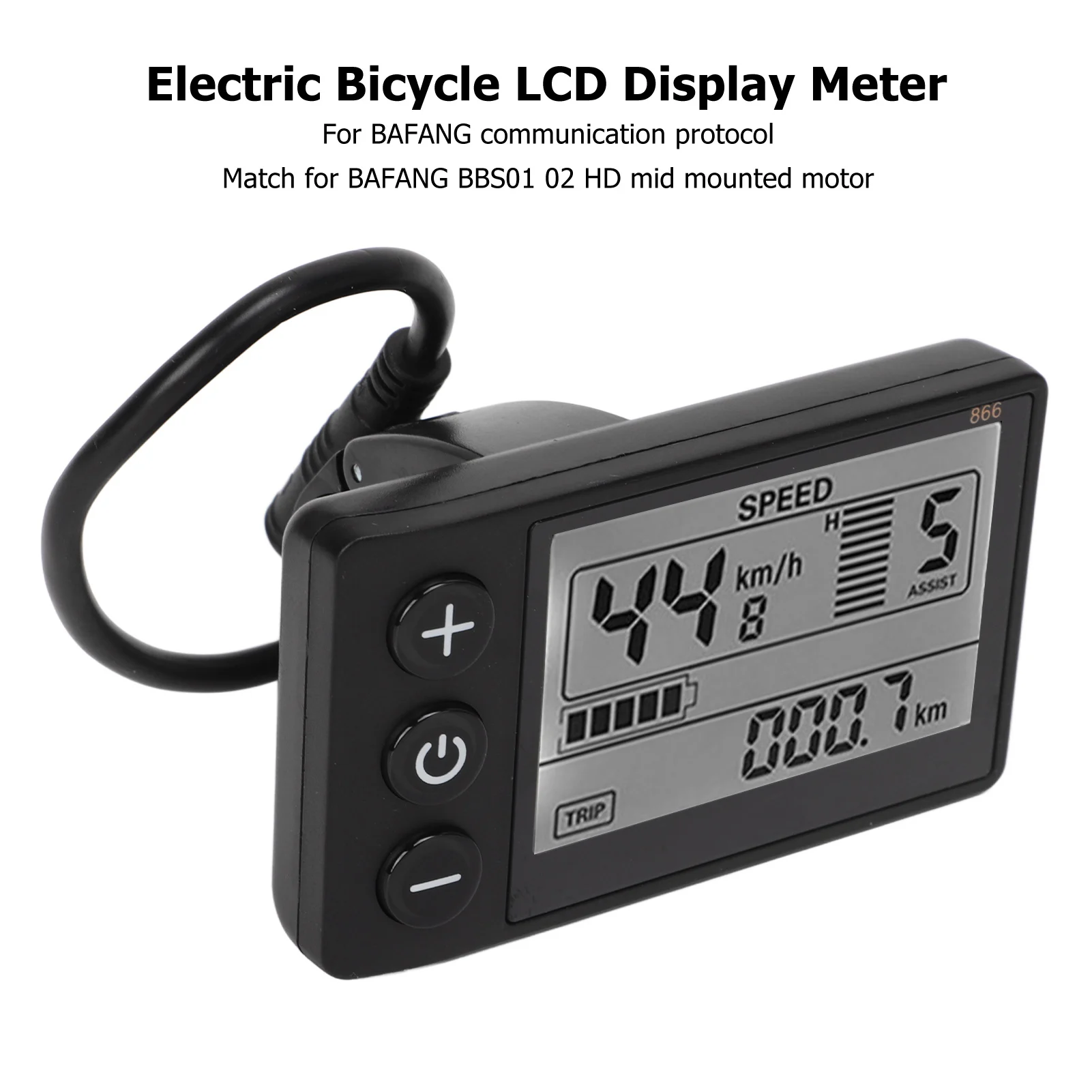 

Electric Bicycle SCHUCK-866 LCD Display Meter 24 36 48 52 60V Bike Control Panel with Waterproof Plug