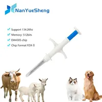 100Pack Animal EM4305 Microchip International Standard 134.2KHz FDX-B Pet Identification Chip Syringe Dog Microchip