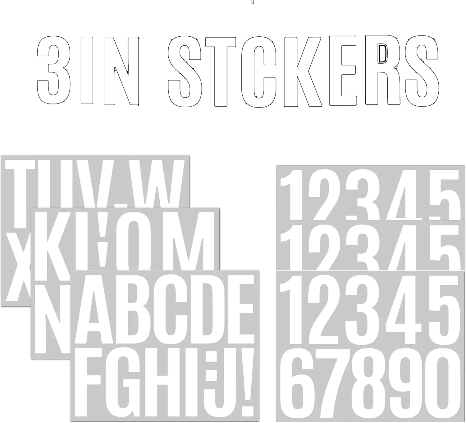 

Letter Stickers 6 Sheets Mailbox Numbers 3 inch Self Adhesive Vinyl Waterproof Sticker Large Decals House Numbers DIY Crafts Art