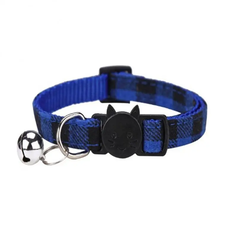 Plaid Pet Collar With Bell Colorful Dog Puppy Cat Accessories Kitten Collar Adjustable Safety Bell Ring Necklace Pet Supplies