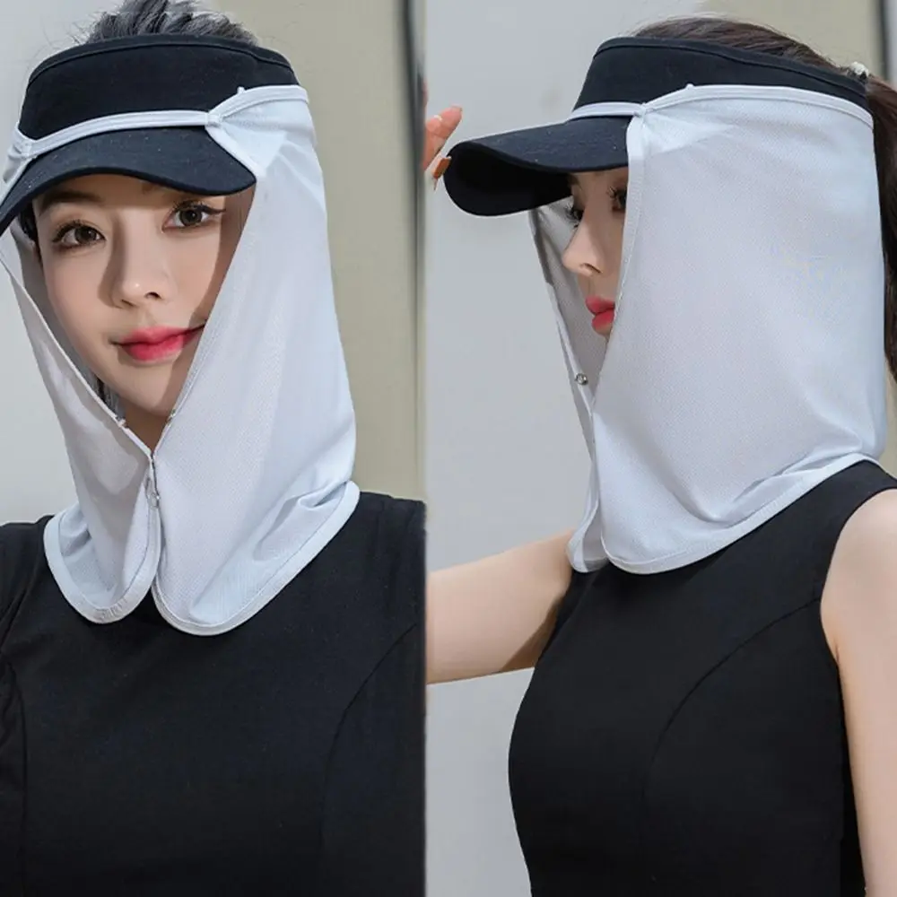 

Fashion Silk Scarf Summer For Men Cap Mask Outdoor Neck Protection Anti-uv Face Cover Sunscreen Veil Sunscreen Mask Face Scarf
