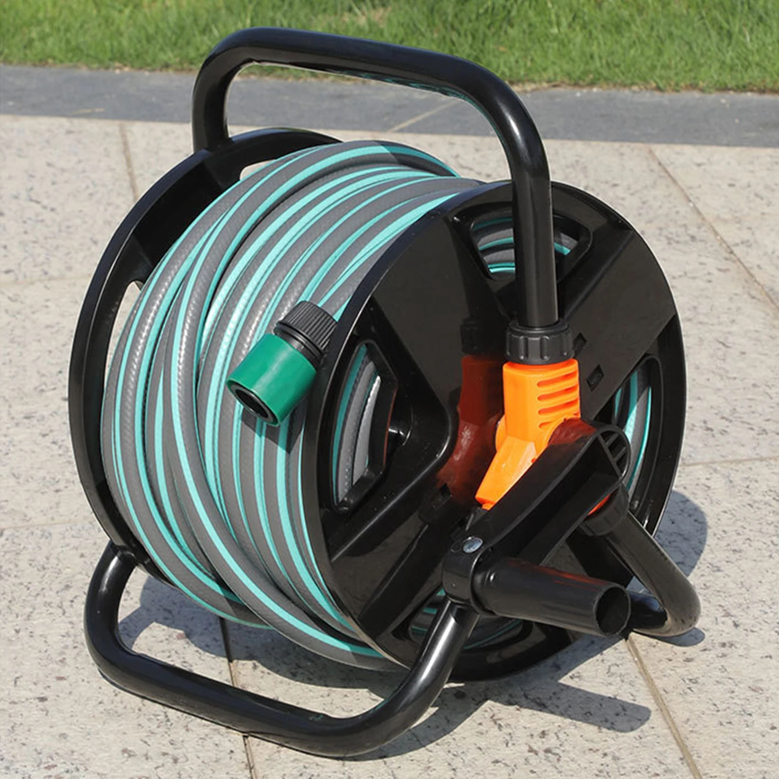 Water Pipe Storage Rack Wear Resist Single Arm Pipe Coiler Watering Hose Winding Reel for Home Garage Hose Storage