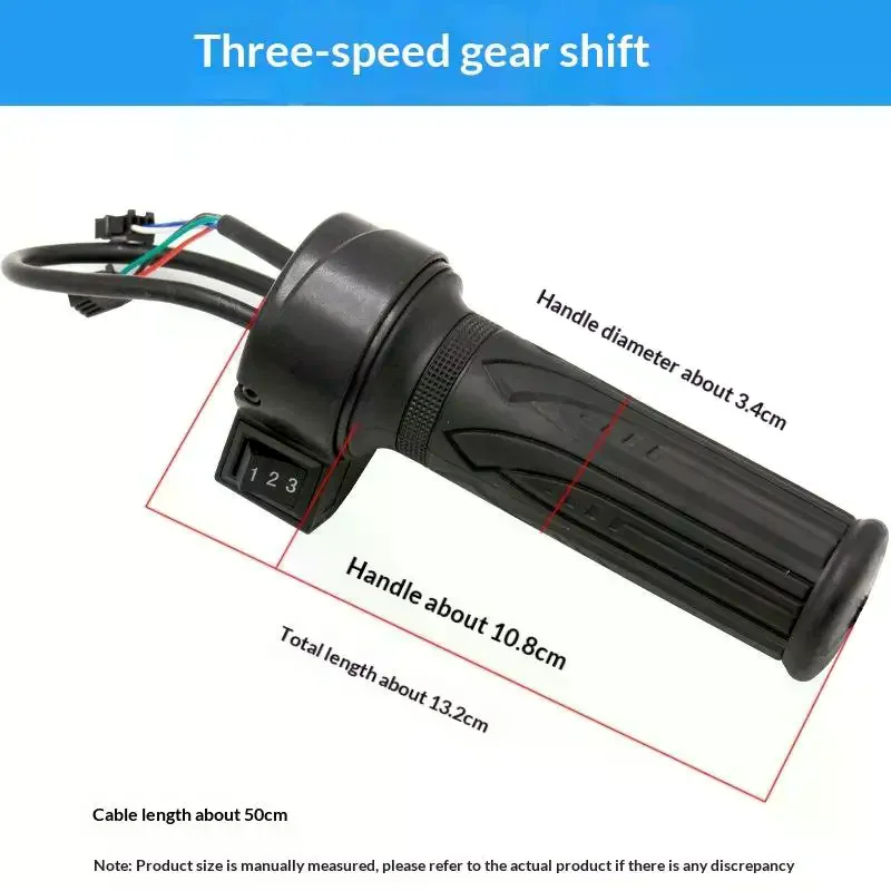 Motorcycle 3-Speed Electric Bike Scooter Speed Control Throttle Twist Grip Handlebar Accelerator For E-Bike Replacement 1PC image 6