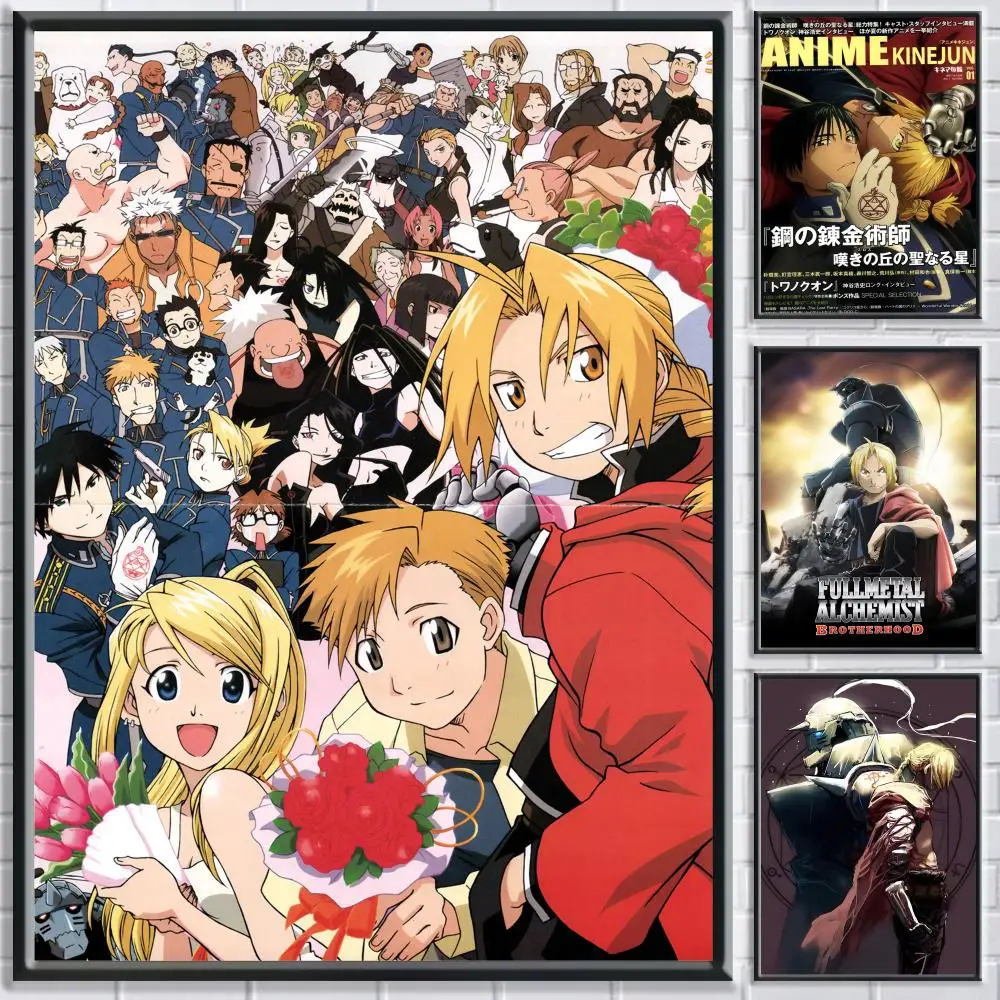 Anime F-Fullmetal Alchemist Poster Bedroom living room study & beyond self adhesive decor + perfect gift