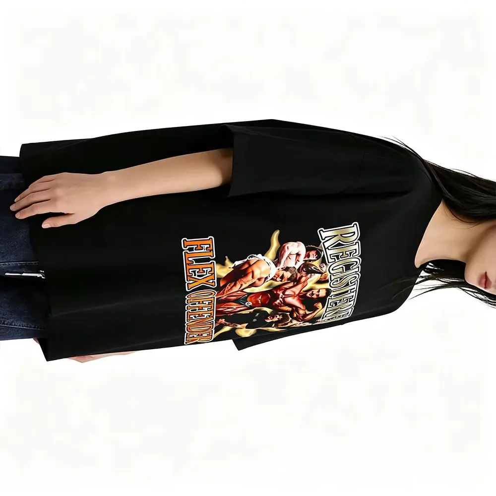 Registered Flex Offender T-shirt Men Women Casual Geek Fitness Oversized Short Sleeve T Shirt Funny Workout Bodybuilding Tshirt